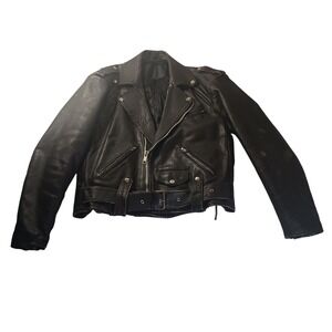 Harley Davidson‎ Black Label Leather Motorcycle Jacket 42 Distressed READ Grunge